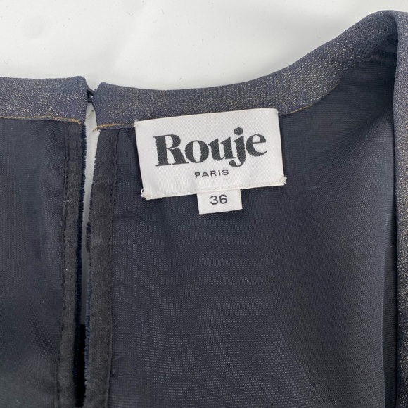 Rouje Jade Crushed Velvet Cutout Long Sleeve Midi Dress Dark Blue 36 / 4 - Picture 8 of 12